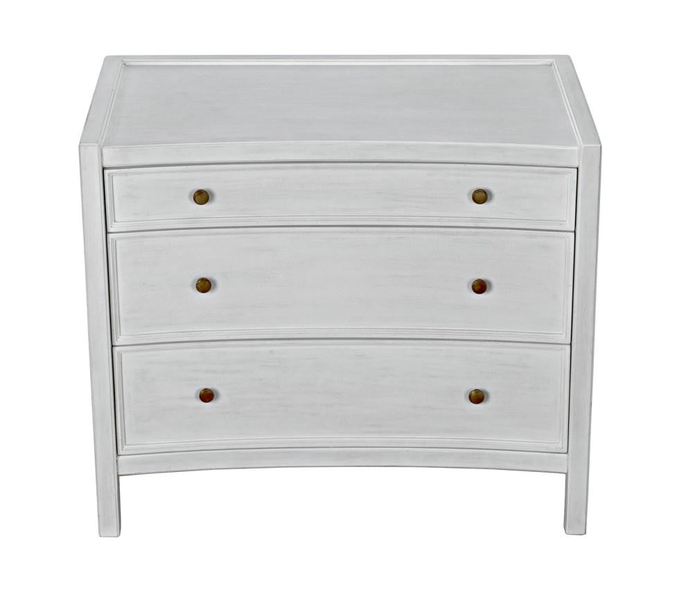 Noir Hampton Side Table, 3-Drawer, White Wash, 30"H (GTAB245WH YUU6013NQ5)