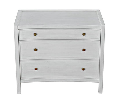 Noir Hampton Side Table, 3-Drawer, White Wash, 30"H (GTAB245WH YUU6013NQ5)
