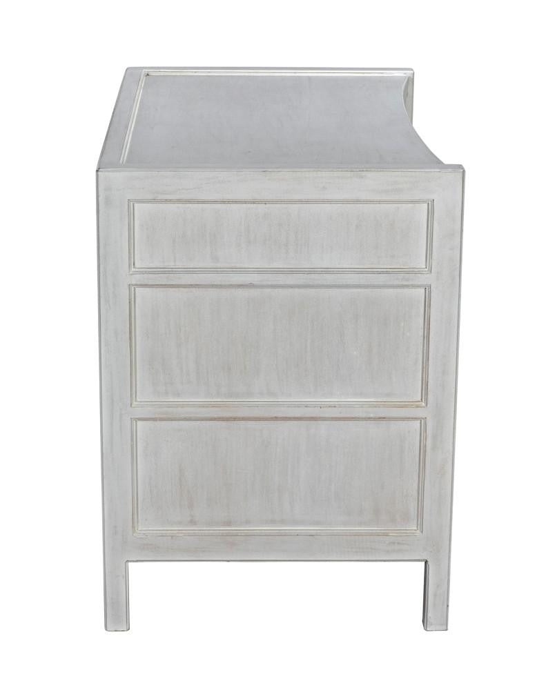 Noir Hampton Side Table, 3-Drawer, White Wash, 30"H (GTAB245WH YUU6013NQ5)