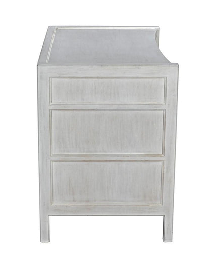 Noir Hampton Side Table, 3-Drawer, White Wash, 30"H (GTAB245WH YUU6013NQ5)