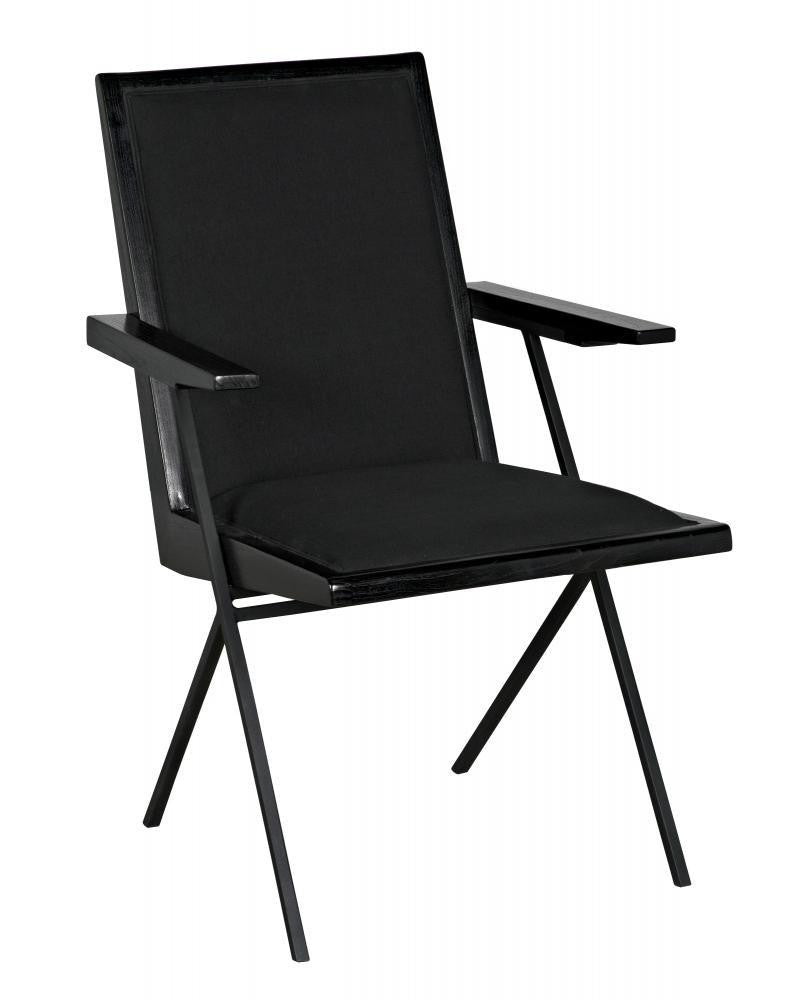 Noir Henderson Dining Chair Black Charcoal, Black