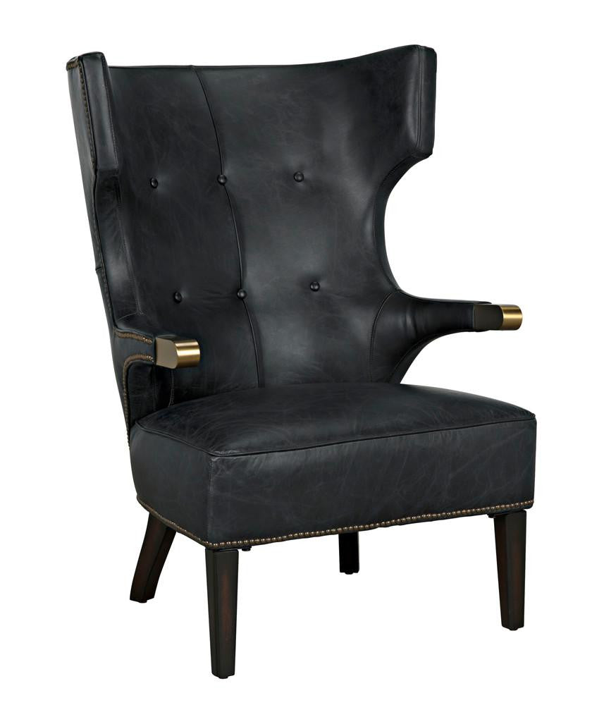 Noir Heracles Lounge Chair Antique Brass, Black