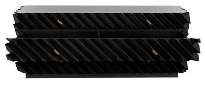 Noir Hikaru Dresser, 6-Drawer, Hand-Rubbed Black, 76"W GDRE247HB, Noir GDRE247HB YUU6013MQM