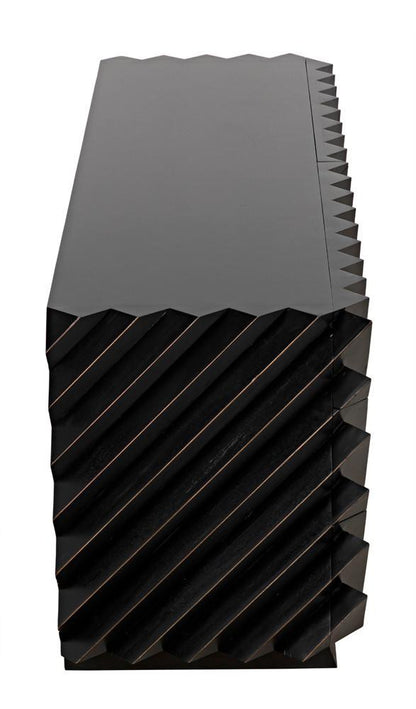 Noir Hikaru Dresser, 6-Drawer, Hand-Rubbed Black, 76"W GDRE247HB, Noir GDRE247HB YUU6013MQM