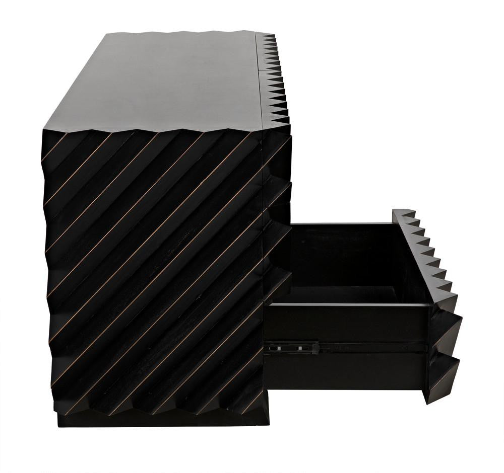 Noir Hikaru Dresser, 6-Drawer, Hand-Rubbed Black, 76"W GDRE247HB, Noir GDRE247HB YUU6013MQM