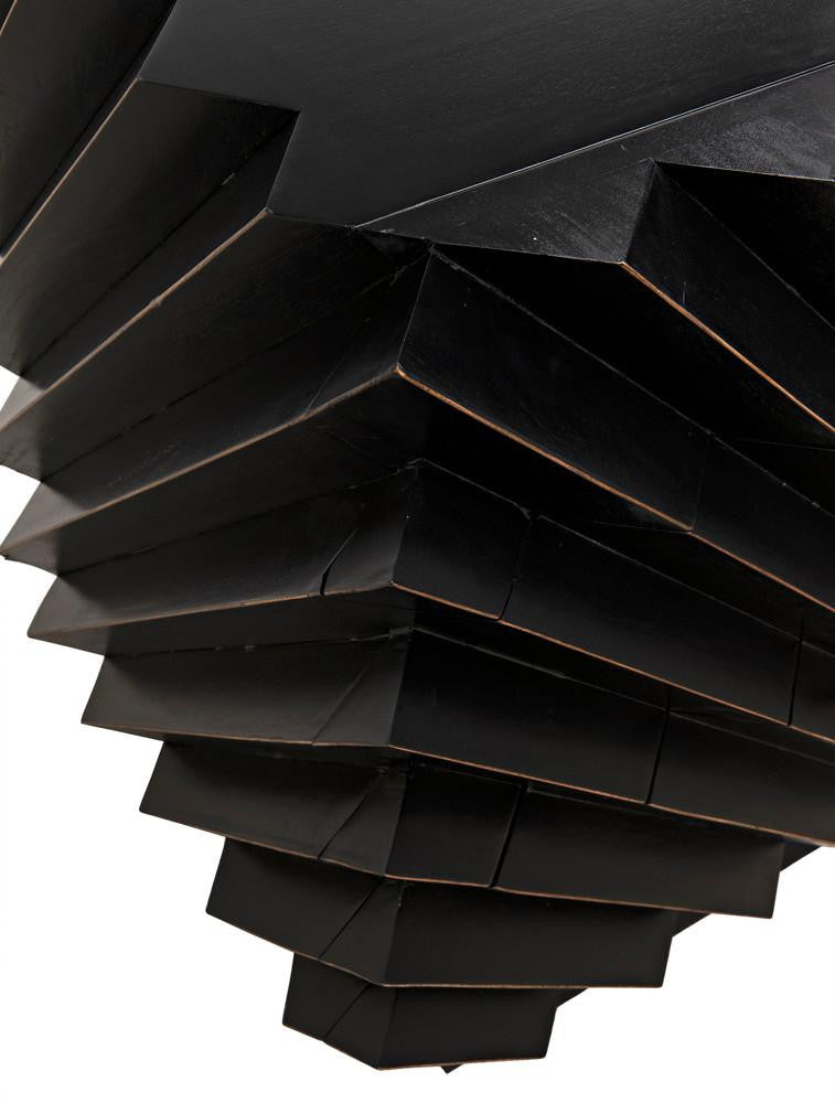 Noir Hikaru Dresser, 6-Drawer, Hand-Rubbed Black, 76"W GDRE247HB, Noir GDRE247HB YUU6013MQM