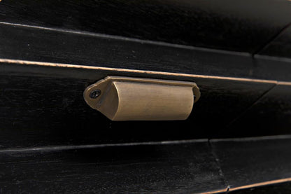 Noir Hikaru Dresser, 6-Drawer, Hand-Rubbed Black, 76"W GDRE247HB, Noir GDRE247HB YUU6013MQM