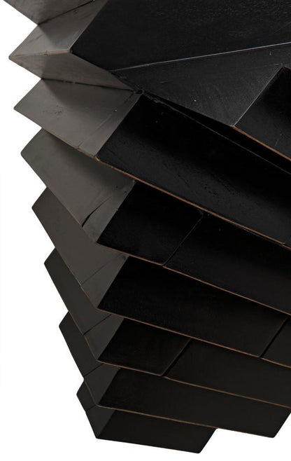 Noir Hikaru Dresser, 6-Drawer, Hand-Rubbed Black, 76"W GDRE247HB, Noir GDRE247HB YUU6013MQM