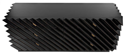 Noir Hikaru Dresser, 6-Drawer, Hand-Rubbed Black, 76"W GDRE247HB, Noir GDRE247HB YUU6013MQM