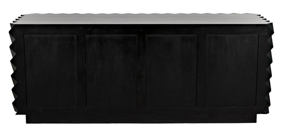 Noir Hikaru Dresser, 6-Drawer, Hand-Rubbed Black, 76"W GDRE247HB, Noir GDRE247HB YUU6013MQM
