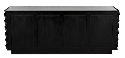 Noir Hikaru Dresser, 6-Drawer, Hand-Rubbed Black, 76"W GDRE247HB, Noir GDRE247HB YUU6013MQM