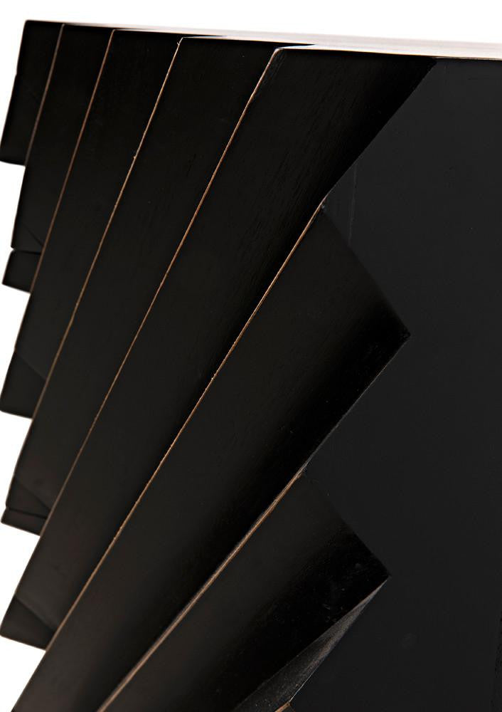 Noir Hikaru Dresser, 6-Drawer, Hand-Rubbed Black, 76"W GDRE247HB, Noir GDRE247HB YUU6013MQM