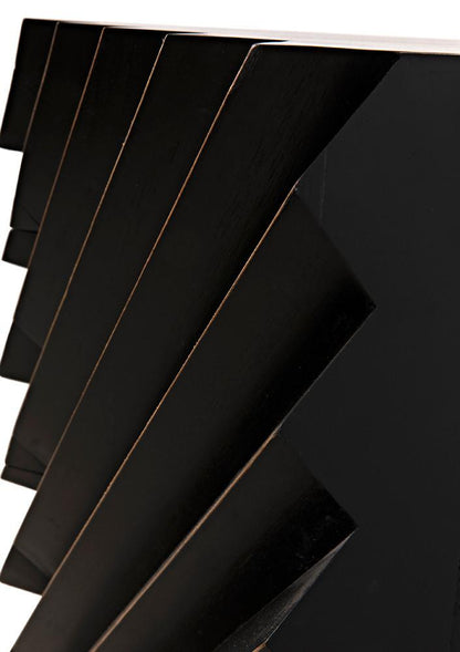 Noir Hikaru Dresser, 6-Drawer, Hand-Rubbed Black, 76"W GDRE247HB, Noir GDRE247HB YUU6013MQM
