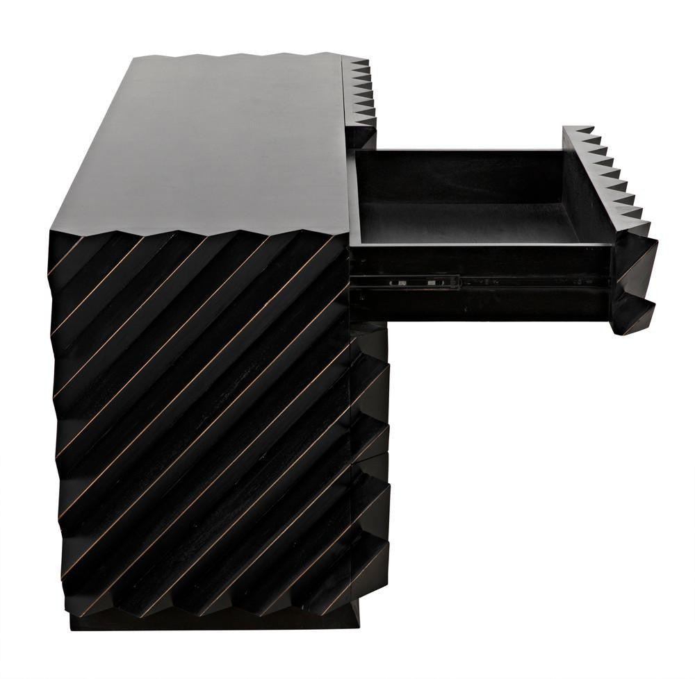 Noir Hikaru Dresser, 6-Drawer, Hand-Rubbed Black, 76"W GDRE247HB, Noir GDRE247HB YUU6013MQM