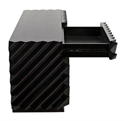 Noir Hikaru Dresser, 6-Drawer, Hand-Rubbed Black, 76"W GDRE247HB, Noir GDRE247HB YUU6013MQM