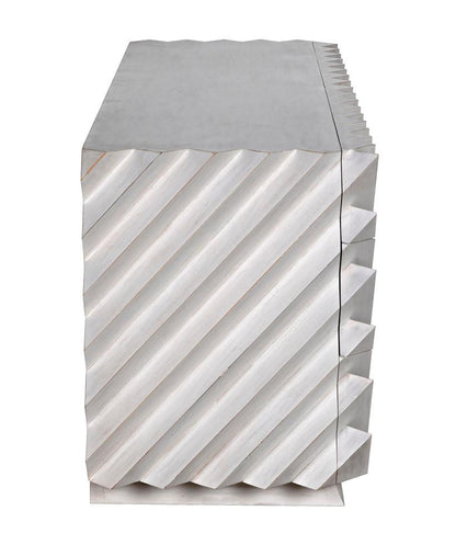 Noir Hikaru Dresser, 6-Drawer, White Wash, 76"W GDRE247WH, Noir GDRE247WH YUU6013MQN