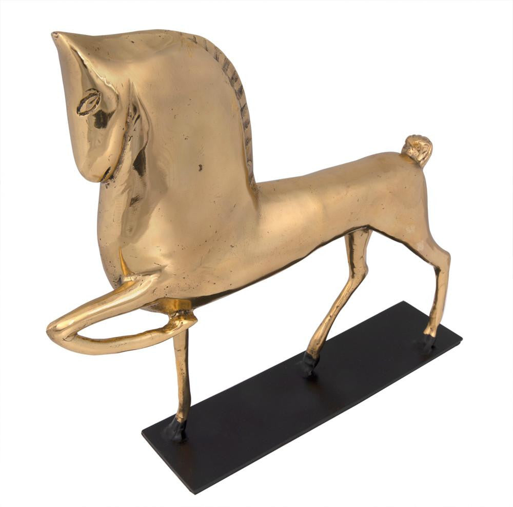 Noir Horse On Stand Sculpture