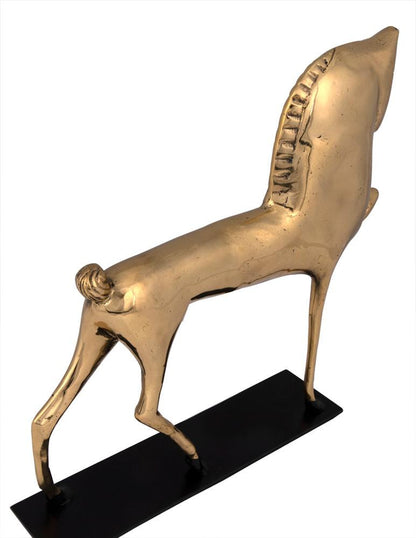 Noir Horse On Stand Sculpture