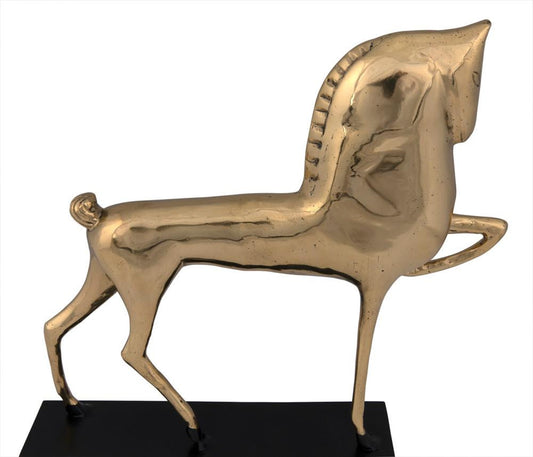 Noir Horse On Stand Sculpture