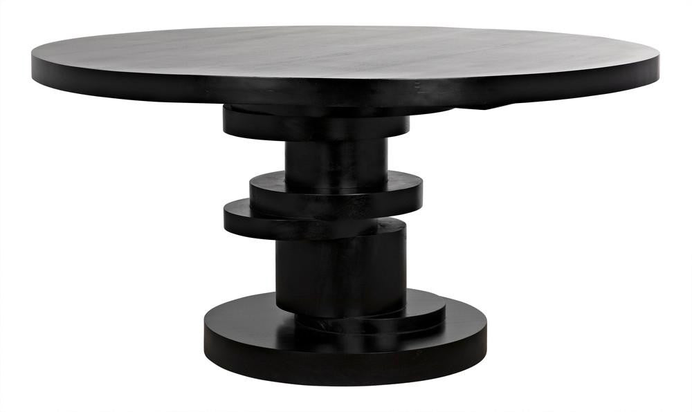 Noir Hugo Dining Table, Hand-Rubbed Black, 60"W (GTAB558HB YUU6013KV6)