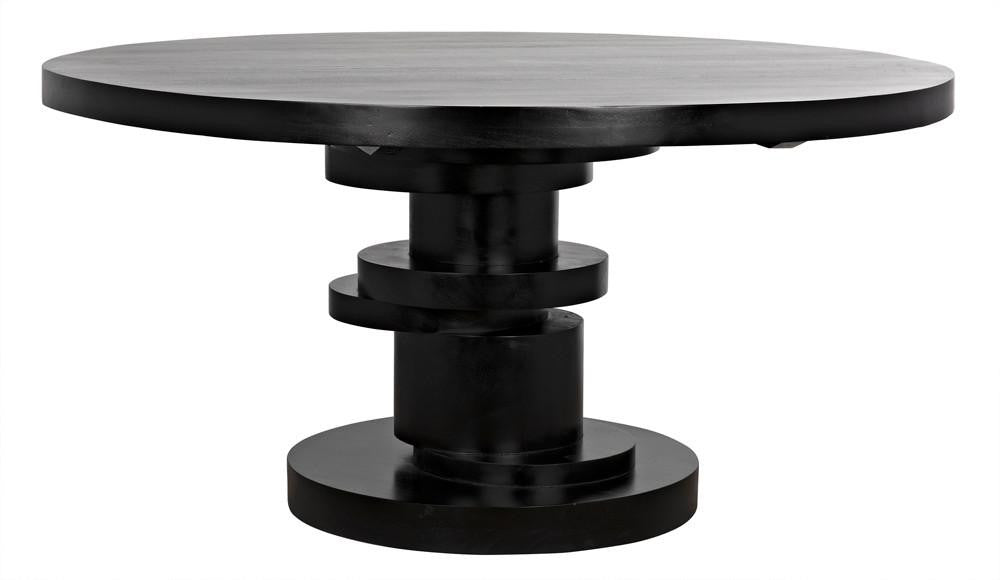 Noir Hugo Dining Table, Hand-Rubbed Black, 60"W (GTAB558HB YUU6013KV6)