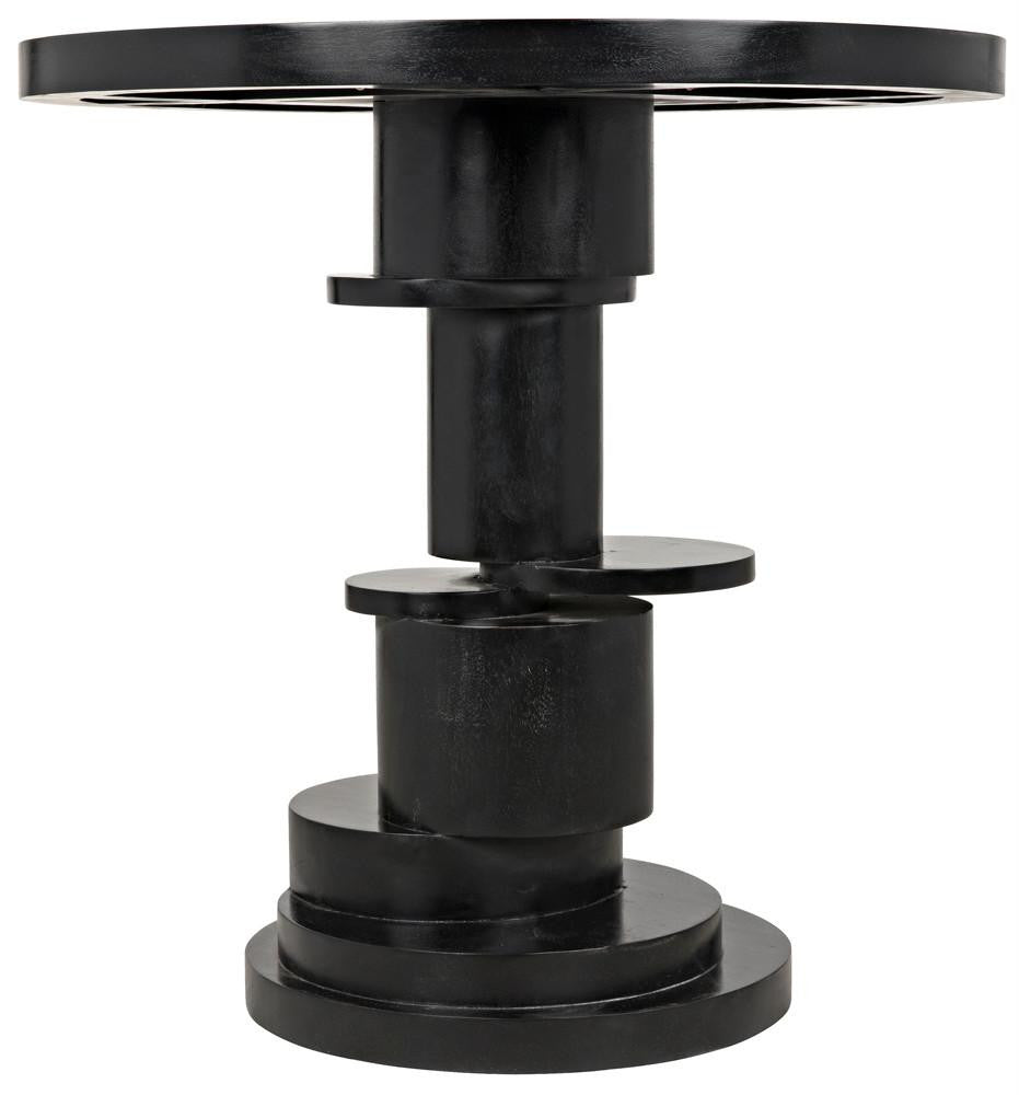 Noir Hugo Side Table, Hand-Rubbed Black, 28"H (GTAB886HB YUU6013NQP)