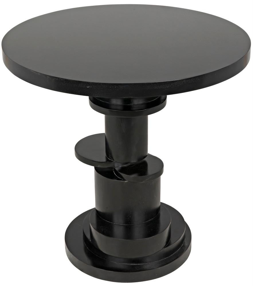 Noir Hugo Side Table, Hand-Rubbed Black, 28"H (GTAB886HB YUU6013NQP)