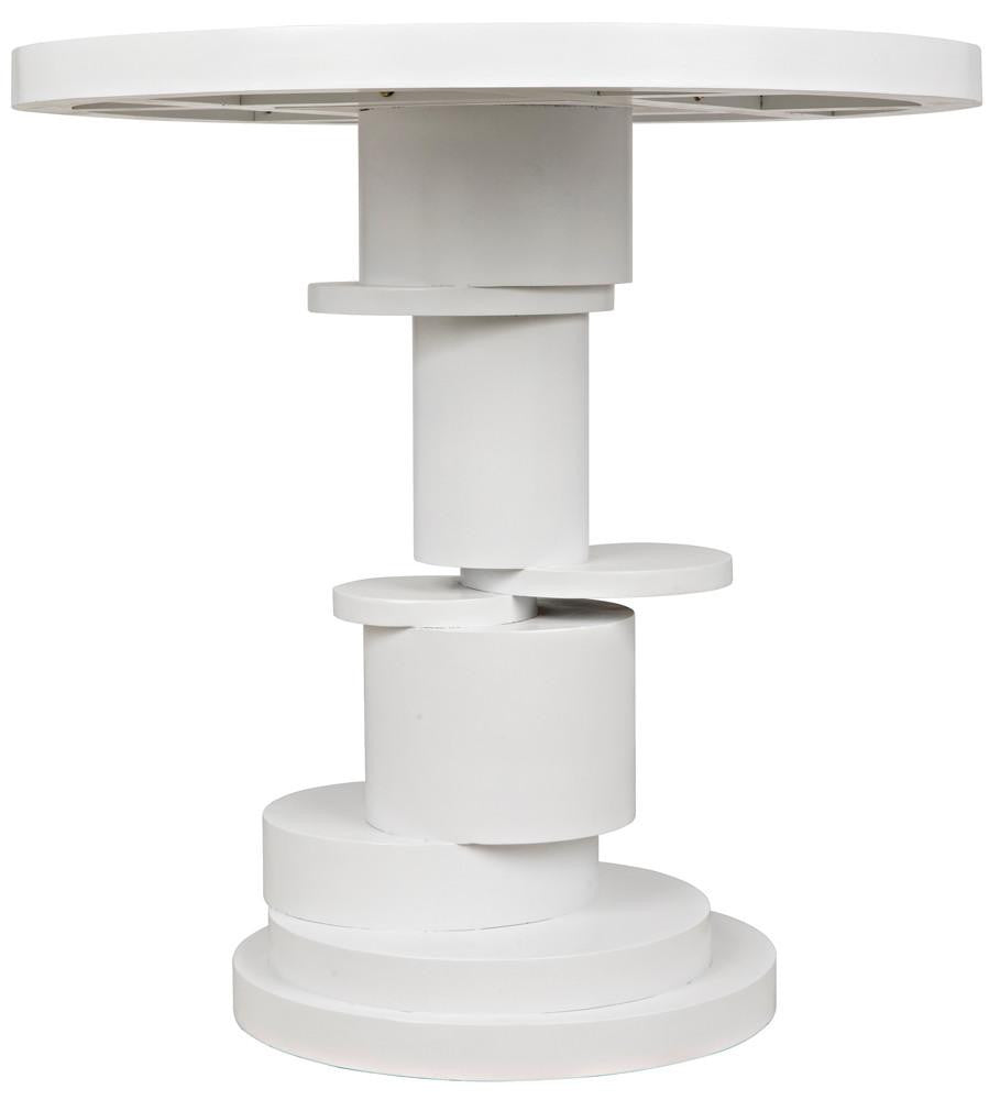 Noir Hugo Side Table, White, 28"H (GTAB886SW YUU6013NQQ)