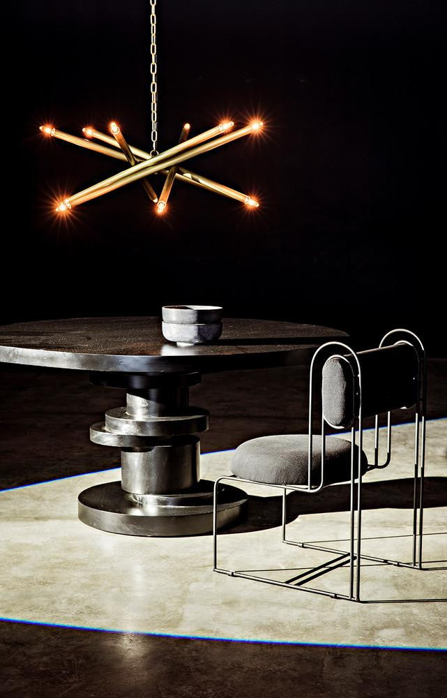 Noir Ikram Chandelier, 10-Light, Antique Brass, 47"W (LAMP609MB YUU6013GWA)