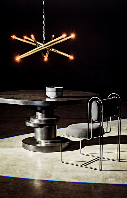 Noir Ikram Chandelier, 10-Light, Antique Brass, 47"W (LAMP609MB YUU6013GWA)