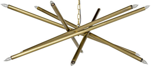 Noir Ikram Chandelier Antique Brass