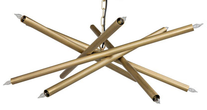Noir Ikram Chandelier, 12-Light, Antique Brass, 34"W (LAMP649MB YUU6013GWC)