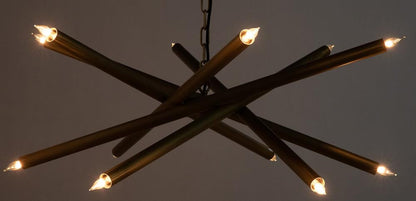 Noir Ikram Chandelier, 12-Light, Antique Brass, 34"W (LAMP649MB YUU6013GWC)