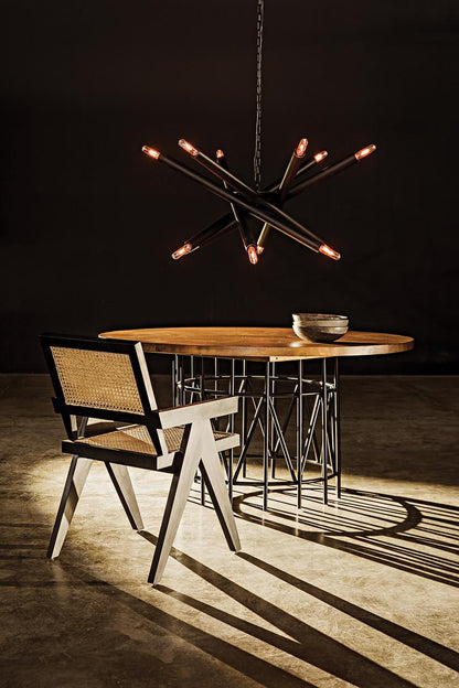 Noir Jude Dining Chair, Black, Caning, 35"H (GCHA278B YUU6013JWK)