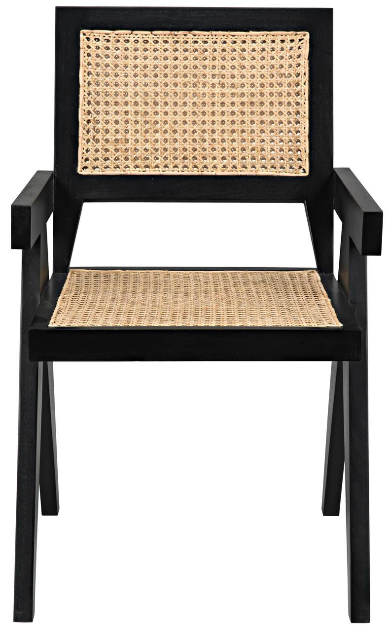 Noir Jude Dining Chair, Black, Caning, 35"H (GCHA278B YUU6013JWK)