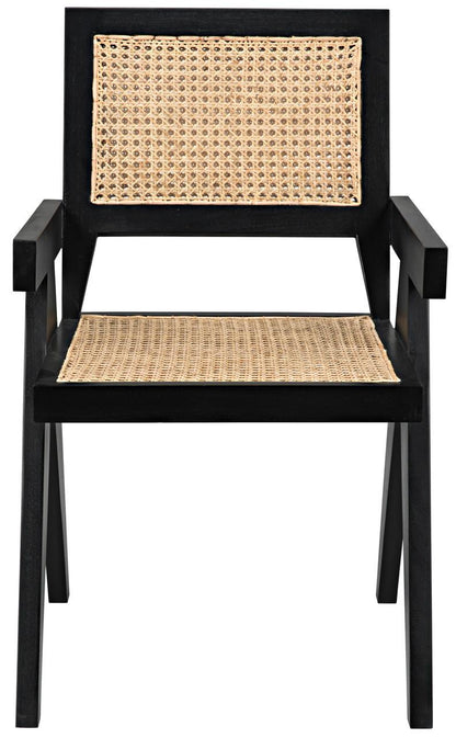 Noir Jude Dining Chair, Black, Caning, 35"H (GCHA278B YUU6013JWK)