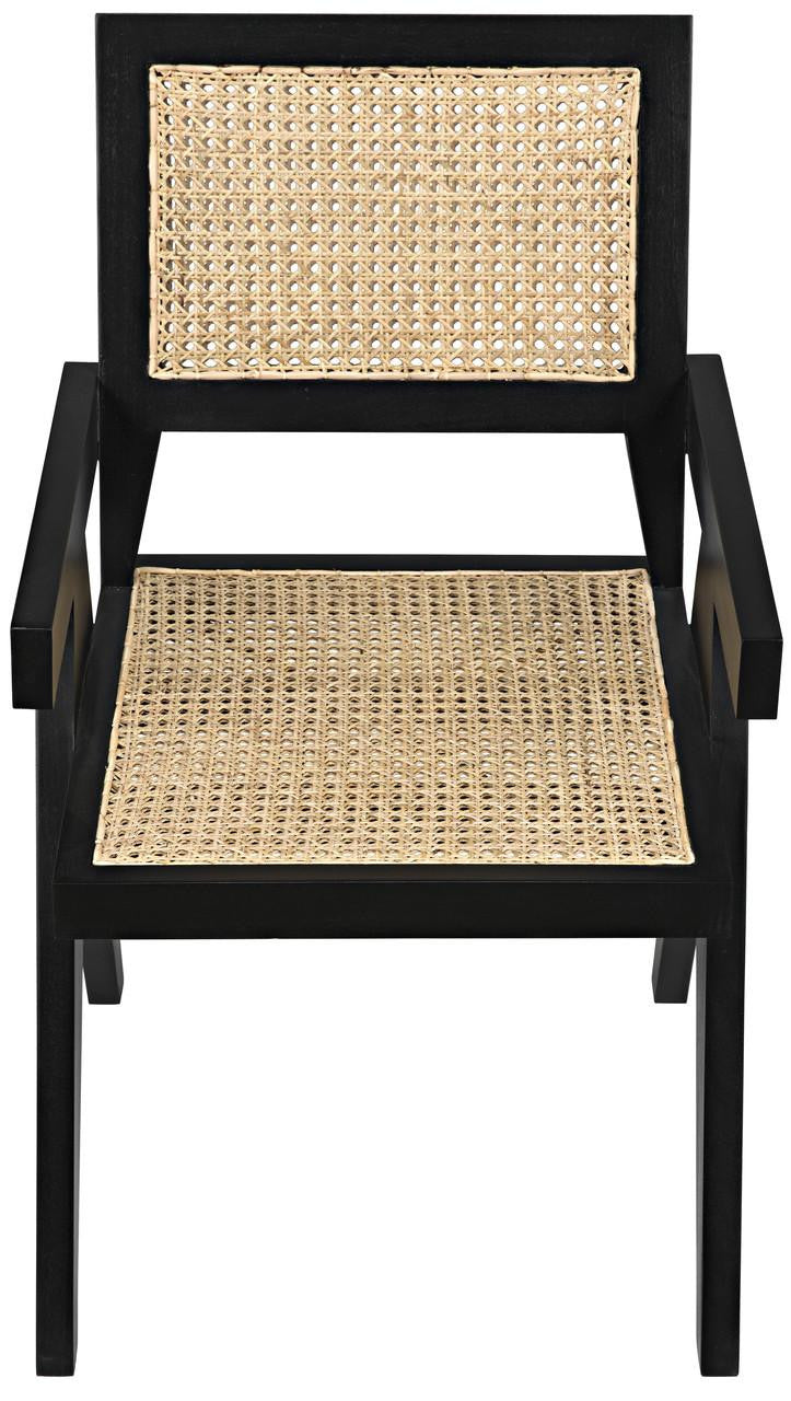 Noir Jude Dining Chair, Black, Caning, 35"H (GCHA278B YUU6013JWK)