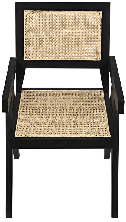 Noir Jude Dining Chair, Black, Caning, 35"H (GCHA278B YUU6013JWK)