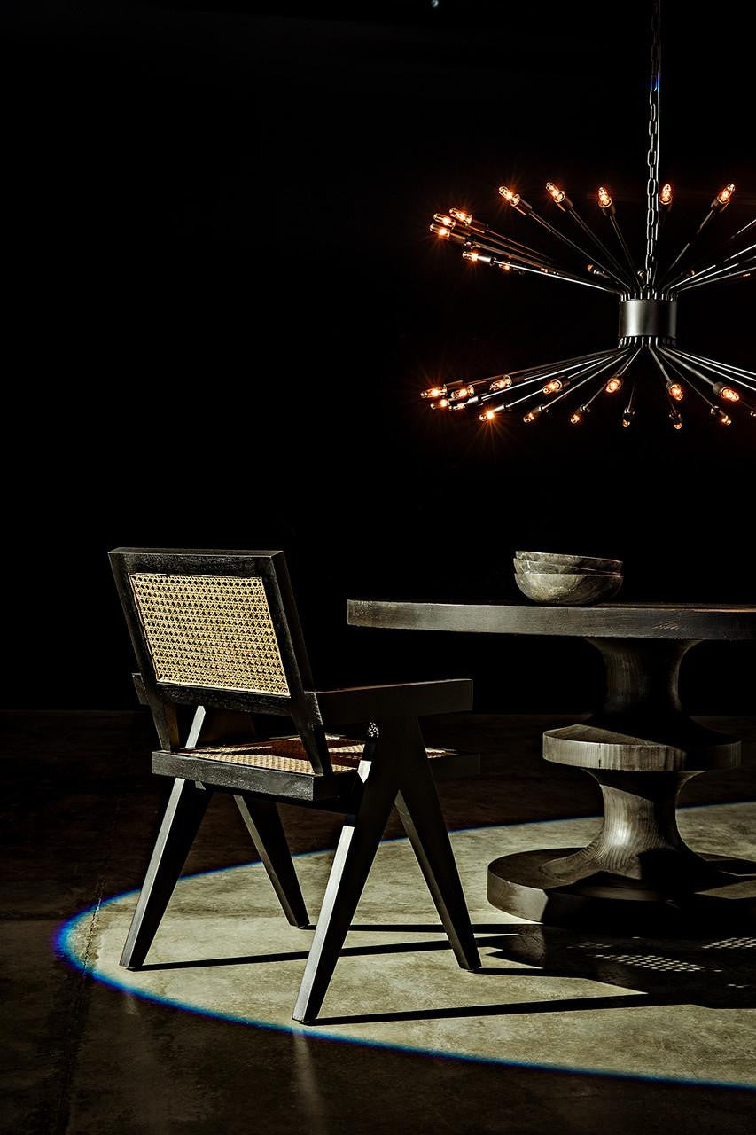 Noir Jude Dining Chair, Black, Caning, 35"H (GCHA278B YUU6013JWK)