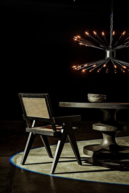 Noir Jude Dining Chair, Black, Caning, 35"H (GCHA278B YUU6013JWK)