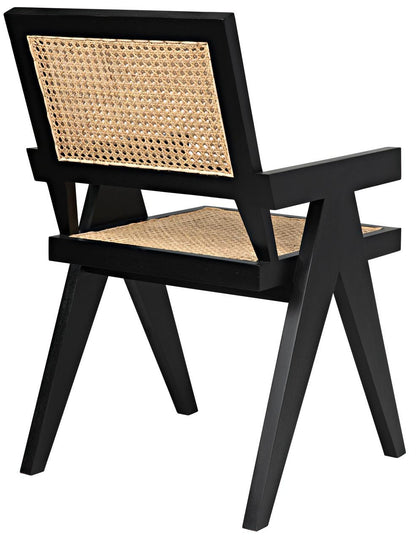 Noir Jude Dining Chair, Black, Caning, 35"H (GCHA278B YUU6013JWK)