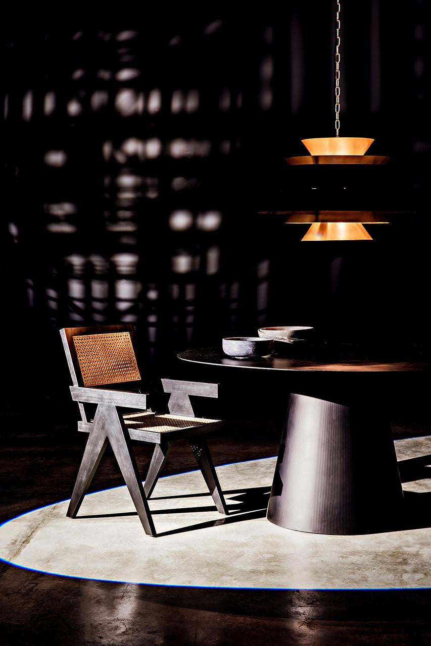 Noir Jude Dining Chair, Black, Caning, 35"H (GCHA278B YUU6013JWK)