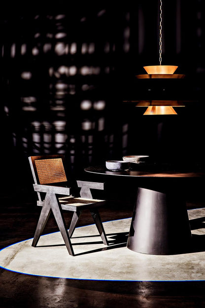 Noir Jude Dining Chair, Black, Caning, 35"H (GCHA278B YUU6013JWK)
