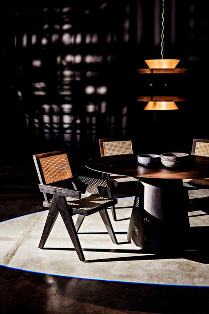 Noir Jude Dining Chair, Black, Caning, 35"H (GCHA278B YUU6013JWK)