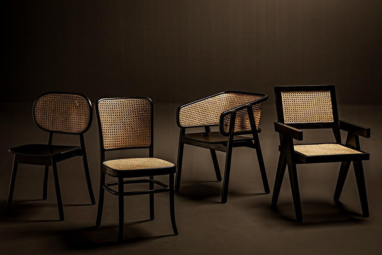 Noir Jude Dining Chair, Black, Caning, 35"H (GCHA278B YUU6013JWK)
