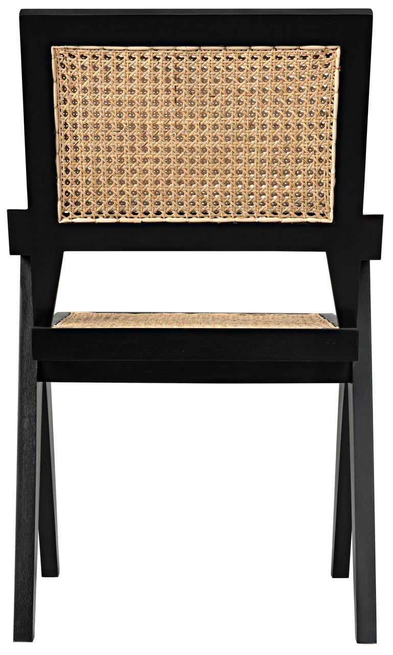 Noir Jude Dining Chair, Black, Caning, 35"H (GCHA278B YUU6013JWK)