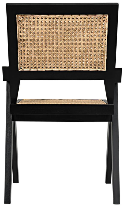 Noir Jude Dining Chair, Black, Caning, 35"H (GCHA278B YUU6013JWK)