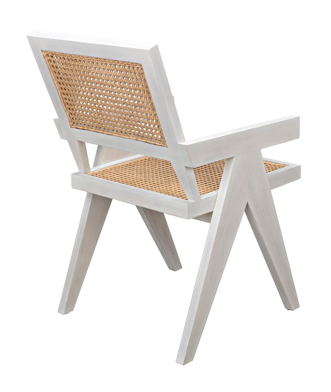 Noir Jude Dining Chair, White Wash, Caning, 35"H (GCHA278WH YUU6013JWM)