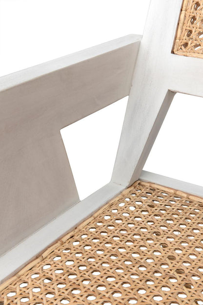 Noir Jude Dining Chair, White Wash, Caning, 35"H (GCHA278WH YUU6013JWM)