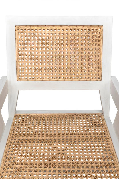 Noir Jude Dining Chair, White Wash, Caning, 35"H (GCHA278WH YUU6013JWM)